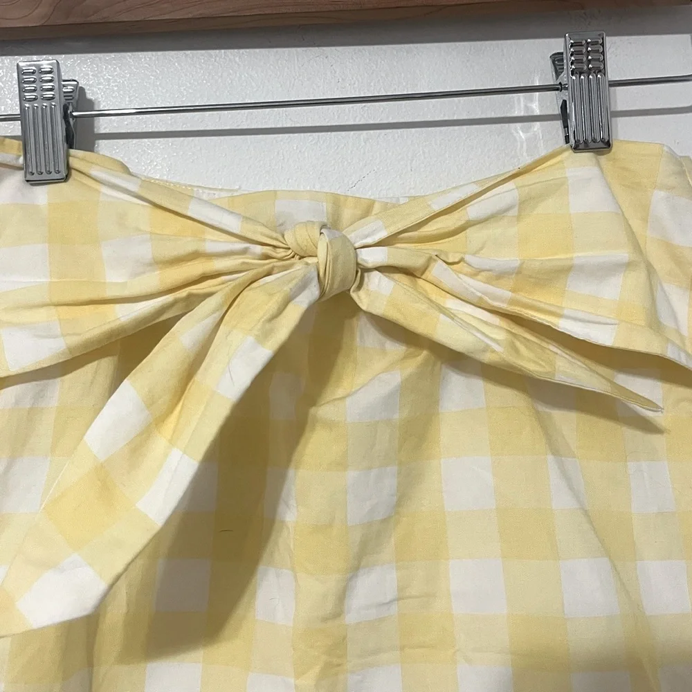 Mango Mini Skirt gingham yellow
